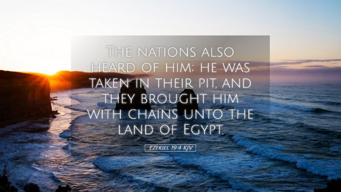 Picture 05 - Ezekiel 19:4 KJV Desktop Wallpaper - The nations also heard of him; he was taken in - Desktop Bible Verse Wallpaper