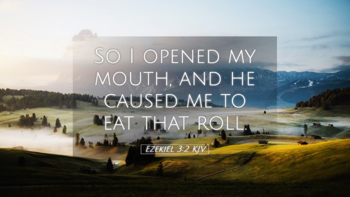 Picture 05 - Ezekiel 3:2 KJV Desktop Wallpaper - So I opened my mouth, and he caused me to eat - Desktop Bible Verse Wallpaper