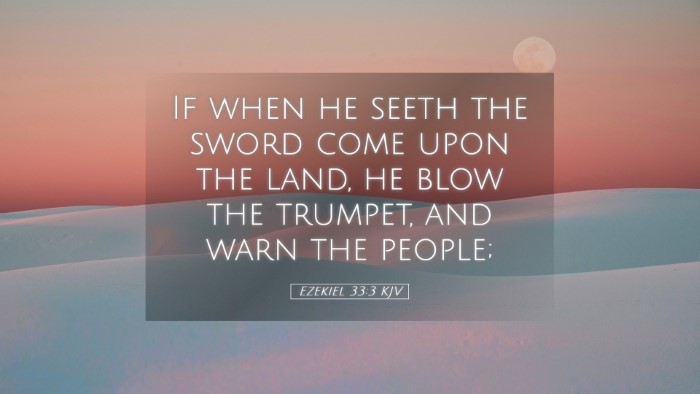 Picture 05 - Ezekiel 33:3 KJV Desktop Wallpaper - If when he seeth the sword come upon the land, he - Desktop Bible Verse Wallpaper