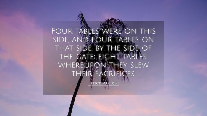 Picture 05 - Ezekiel 40:41 KJV Desktop Wallpaper - Four tables were on this side, and four tables on - Desktop Bible Verse Wallpaper