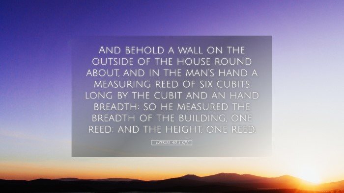 Picture 05 - Ezekiel 40:5 KJV Desktop Wallpaper - And behold a wall on the outside of the house - Desktop Bible Verse Wallpaper