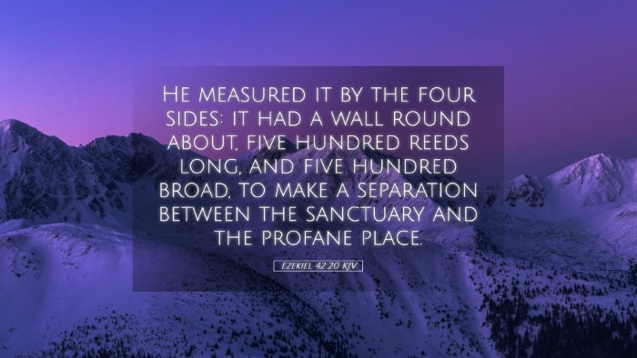 Picture 05 - Ezekiel 42:20 KJV Desktop Wallpaper - He measured it by the four sides: it had a wall - Desktop Bible Verse Wallpaper