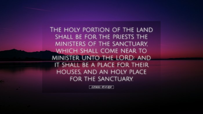 Picture 05 - Ezekiel 45:4 KJV Desktop Wallpaper - The holy portion of the land shall be for the - Desktop Bible Verse Wallpaper