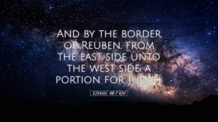 Picture 05 - Ezekiel 48:7 KJV Desktop Wallpaper - And by the border of Reuben, from the east side - Desktop Bible Verse Wallpaper