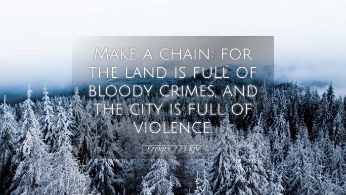 Picture 05 - Ezekiel 7:23 KJV Desktop Wallpaper - Make a chain: for the land is full of bloody - Desktop Bible Verse Wallpaper