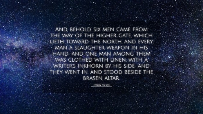Picture 05 - Ezekiel 9:2 KJV Desktop Wallpaper - And, behold, six men came from the way of the - Desktop Bible Verse Wallpaper