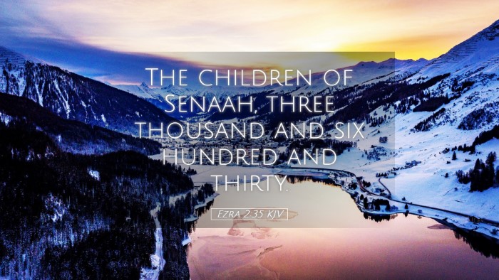 Picture 05 - Ezra 2:35 KJV Desktop Wallpaper - The children of Senaah, three thousand and six - Desktop Bible Verse Wallpaper