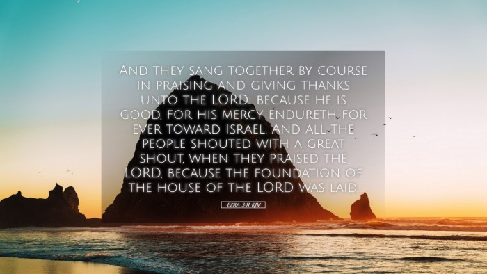 Picture 05 - Ezra 3:11 KJV Desktop Wallpaper - And they sang together by course in praising and - Desktop Bible Verse Wallpaper