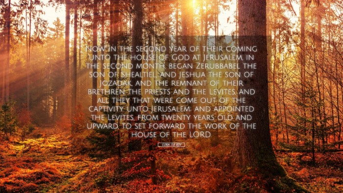 Picture 05 - Ezra 3:8 KJV Desktop Wallpaper - Now in the second year of their coming unto the - Desktop Bible Verse Wallpaper