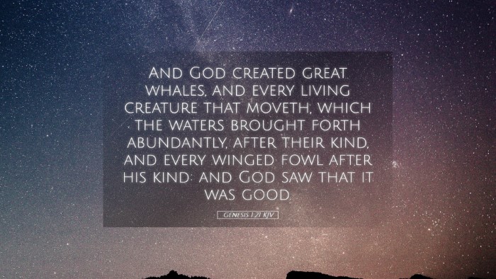 Picture 05 - Genesis 1:21 KJV Desktop Wallpaper - And God created great whales, and every living - Desktop Bible Verse Wallpaper