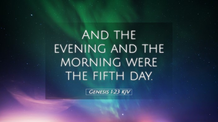 Picture 05 - Genesis 1:23 KJV Desktop Wallpaper - And the evening and the morning were the fifth - Desktop Bible Verse Wallpaper