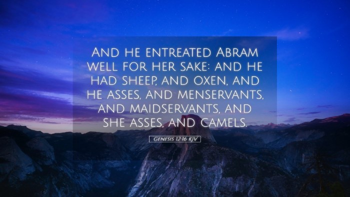 Picture 05 - Genesis 12:16 KJV Desktop Wallpaper - And he entreated Abram well for her sake: and he - Desktop Bible Verse Wallpaper