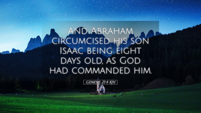 Picture 05 - Genesis 21:4 KJV Desktop Wallpaper - And Abraham circumcised his son Isaac being eight - Desktop Bible Verse Wallpaper