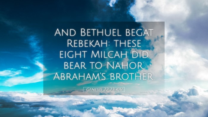 Picture 05 - Genesis 22:23 KJV Desktop Wallpaper - And Bethuel begat Rebekah: these eight Milcah did - Desktop Bible Verse Wallpaper