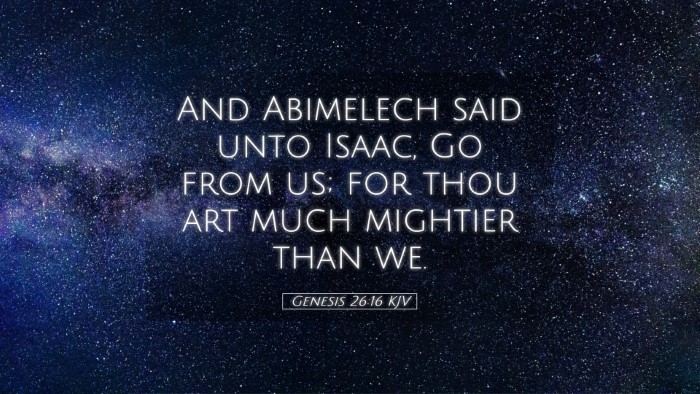 Picture 05 - Genesis 26:16 KJV Desktop Wallpaper - And Abimelech said unto Isaac, Go from us; for - Desktop Bible Verse Wallpaper