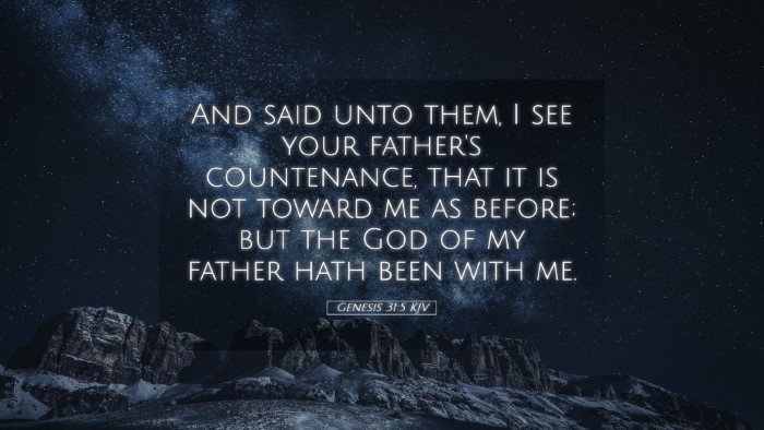 Picture 05 - Genesis 31:5 KJV Desktop Wallpaper - And said unto them, I see your father's - Desktop Bible Verse Wallpaper