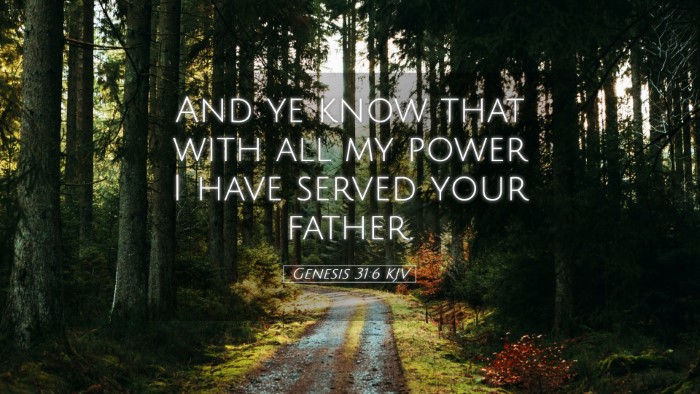 Picture 05 - Genesis 31:6 KJV Desktop Wallpaper - And ye know that with all my power I have served - Desktop Bible Verse Wallpaper