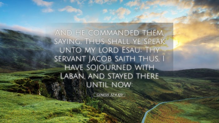 Picture 05 - Genesis 32:4 KJV Desktop Wallpaper - And he commanded them, saying, Thus shall ye - Desktop Bible Verse Wallpaper