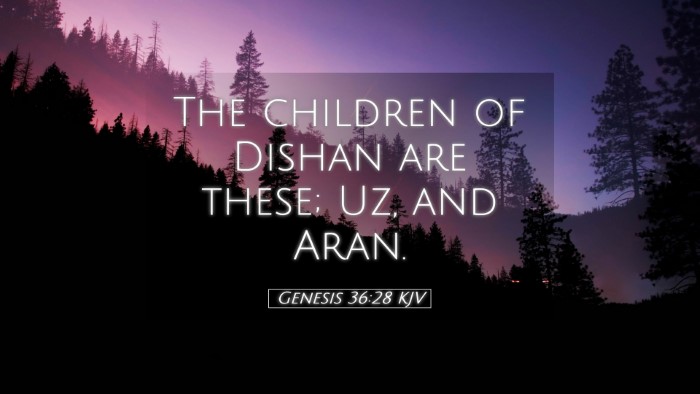 Picture 05 - Genesis 36:28 KJV Desktop Wallpaper - The children of Dishan are these; Uz, and - Desktop Bible Verse Wallpaper