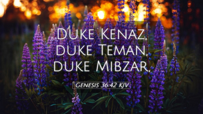 Picture 05 - Genesis 36:42 KJV Desktop Wallpaper - Duke Kenaz, duke Teman, duke - Desktop Bible Verse Wallpaper