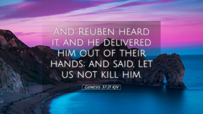 Picture 05 - Genesis 37:21 KJV Desktop Wallpaper - And Reuben heard it, and he delivered him out of - Desktop Bible Verse Wallpaper