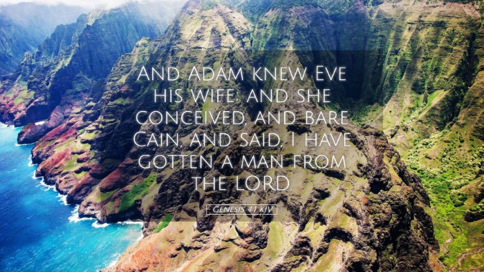 Picture 05 - Genesis 4:1 KJV Desktop Wallpaper - And Adam knew Eve his wife; and she conceived, - Desktop Bible Verse Wallpaper