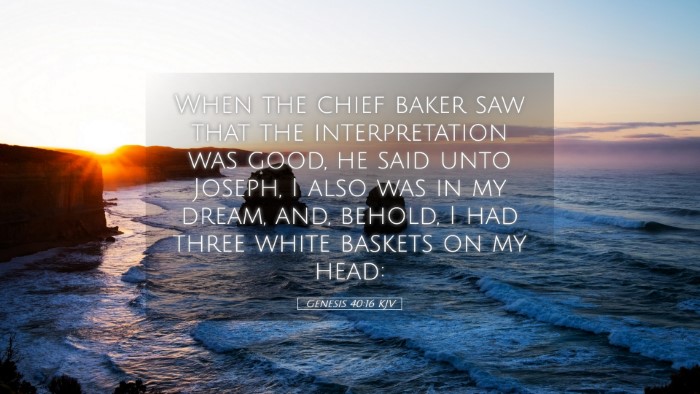 Picture 05 - Genesis 40:16 KJV Desktop Wallpaper - When the chief baker saw that the interpretation - Desktop Bible Verse Wallpaper