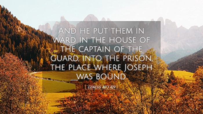 Picture 05 - Genesis 40:3 KJV Desktop Wallpaper - And he put them in ward in the house of the - Desktop Bible Verse Wallpaper