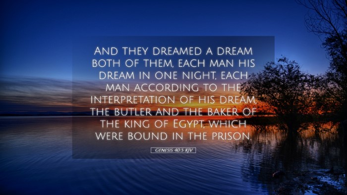 Picture 05 - Genesis 40:5 KJV Desktop Wallpaper - And they dreamed a dream both of them, each man - Desktop Bible Verse Wallpaper