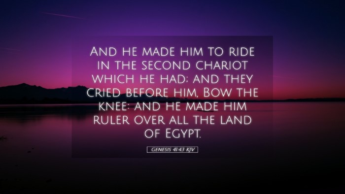 Picture 05 - Genesis 41:43 KJV Desktop Wallpaper - And he made him to ride in the second chariot - Desktop Bible Verse Wallpaper