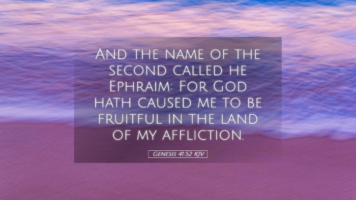 Picture 05 - Genesis 41:52 KJV Desktop Wallpaper - And the name of the second called he Ephraim: For - Desktop Bible Verse Wallpaper