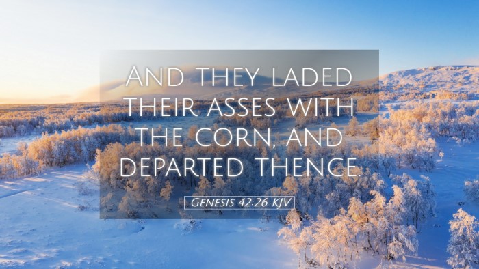 Picture 05 - Genesis 42:26 KJV Desktop Wallpaper - And they laded their asses with the corn, and - Desktop Bible Verse Wallpaper
