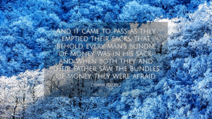 Picture 05 - Genesis 42:35 KJV Desktop Wallpaper - And it came to pass as they emptied their sacks, - Desktop Bible Verse Wallpaper
