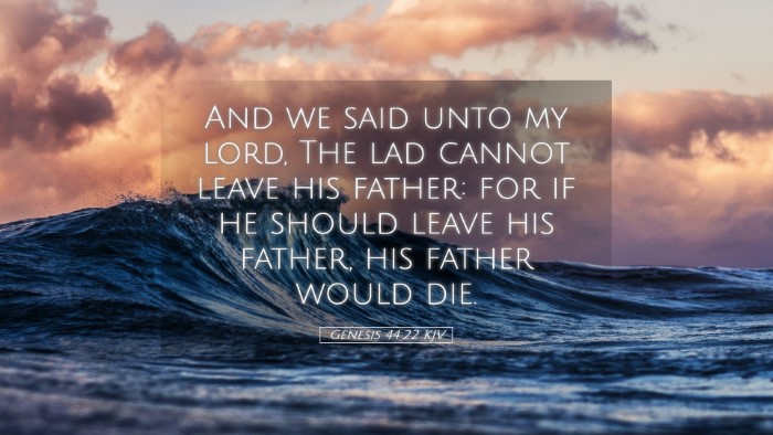 Picture 05 - Genesis 44:22 KJV Desktop Wallpaper - And we said unto my lord, The lad cannot leave - Desktop Bible Verse Wallpaper