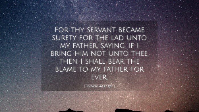 Picture 05 - Genesis 44:32 KJV Desktop Wallpaper - For thy servant became surety for the lad unto my - Desktop Bible Verse Wallpaper