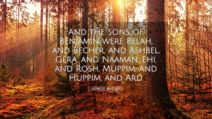 Picture 05 - Genesis 46:21 KJV Desktop Wallpaper - And the sons of Benjamin were Belah, and Becher, - Desktop Bible Verse Wallpaper