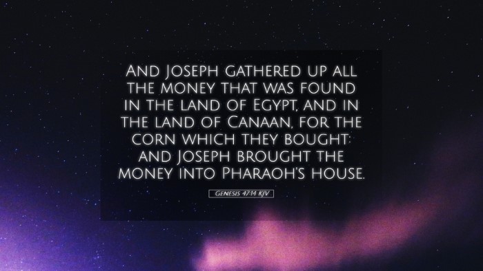 Picture 05 - Genesis 47:14 KJV Desktop Wallpaper - And Joseph gathered up all the money that was - Desktop Bible Verse Wallpaper