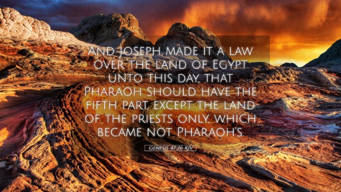 Picture 05 - Genesis 47:26 KJV Desktop Wallpaper - And Joseph made it a law over the land of Egypt - Desktop Bible Verse Wallpaper