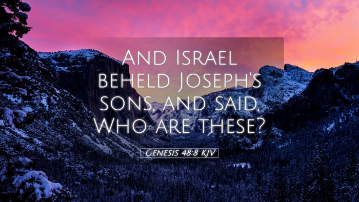 Picture 05 - Genesis 48:8 KJV Desktop Wallpaper - And Israel beheld Joseph's sons, and said, Who - Desktop Bible Verse Wallpaper