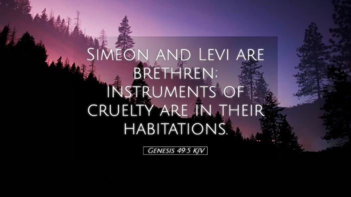 Picture 05 - Genesis 49:5 KJV Desktop Wallpaper - Simeon and Levi are brethren; instruments of - Desktop Bible Verse Wallpaper