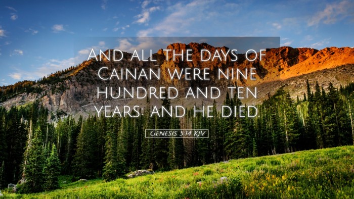 Picture 05 - Genesis 5:14 KJV Desktop Wallpaper - And all the days of Cainan were nine hundred and - Desktop Bible Verse Wallpaper