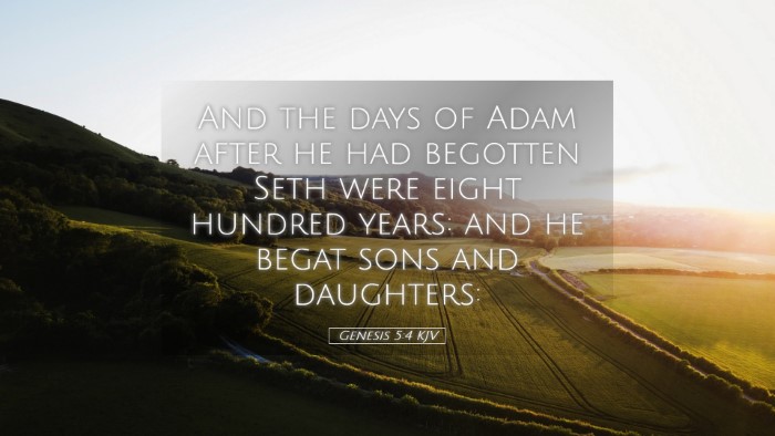 Picture 05 - Genesis 5:4 KJV Desktop Wallpaper - And the days of Adam after he had begotten Seth - Desktop Bible Verse Wallpaper