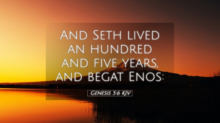Picture 05 - Genesis 5:6 KJV Desktop Wallpaper - And Seth lived an hundred and five years, and - Desktop Bible Verse Wallpaper