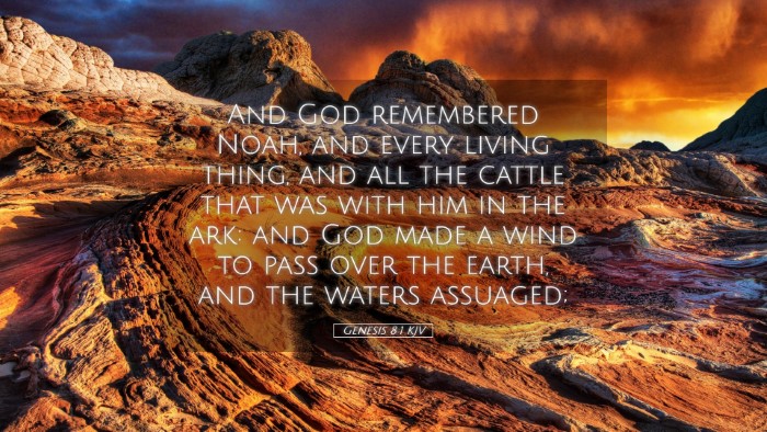 Picture 05 - Genesis 8:1 KJV Desktop Wallpaper - And God remembered Noah, and every living thing, - Desktop Bible Verse Wallpaper