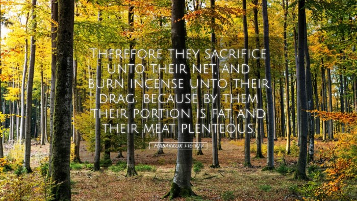 Picture 05 - Habakkuk 1:16 KJV Desktop Wallpaper - Therefore they sacrifice unto their net, and burn - Desktop Bible Verse Wallpaper