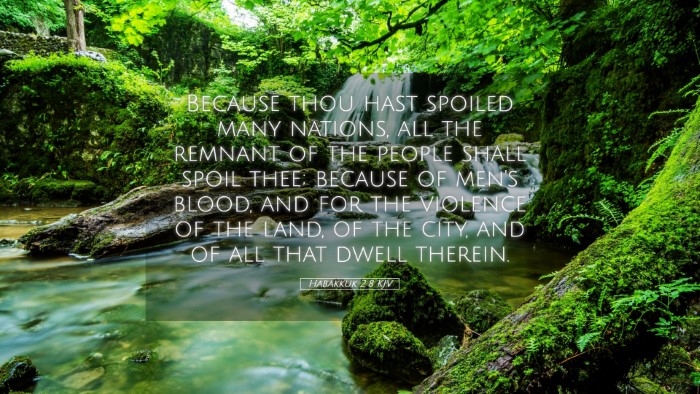 Picture 05 - Habakkuk 2:8 KJV Desktop Wallpaper - Because thou hast spoiled many nations, all the - Desktop Bible Verse Wallpaper