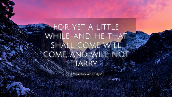 Picture 05 - Hebrews 10:37 KJV Desktop Wallpaper - For yet a little while, and he that shall come - Desktop Bible Verse Wallpaper
