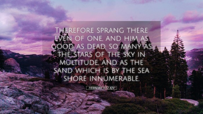 Picture 05 - Hebrews 11:12 KJV Desktop Wallpaper - Therefore sprang there even of one, and him as - Desktop Bible Verse Wallpaper