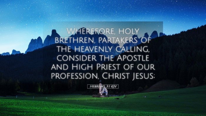 Picture 05 - Hebrews 3:1 KJV Desktop Wallpaper - Wherefore, holy brethren, partakers of the - Desktop Bible Verse Wallpaper