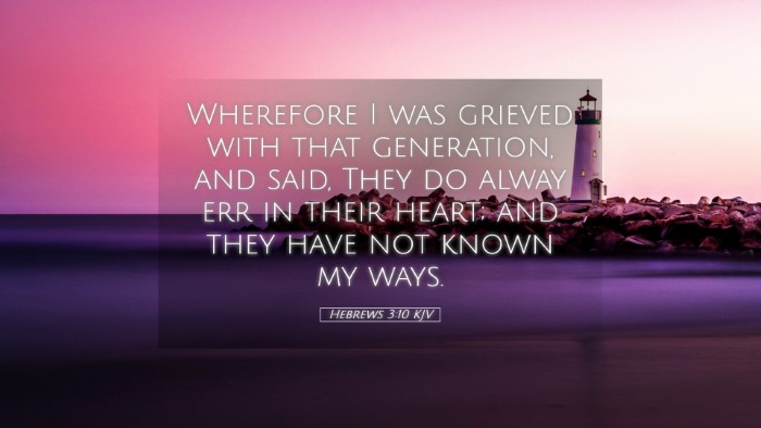 Picture 05 - Hebrews 3:10 KJV Desktop Wallpaper - Wherefore I was grieved with that generation, and - Desktop Bible Verse Wallpaper